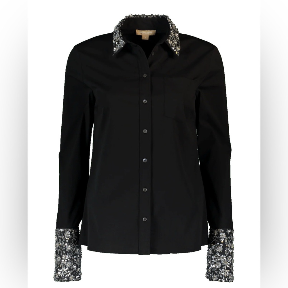 Michael Kors black rhinestone shirt - Picture 3 of 4